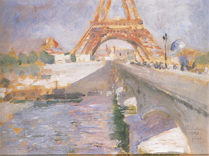 Carl Larsson The Eiffel Tower Under Construction